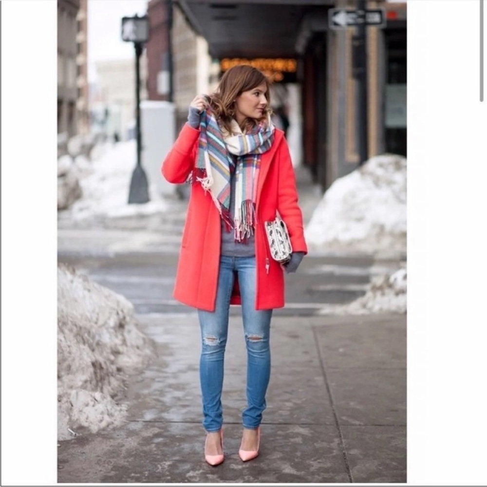 J.Crew Wool Blend CORAL PINK pockted Coat